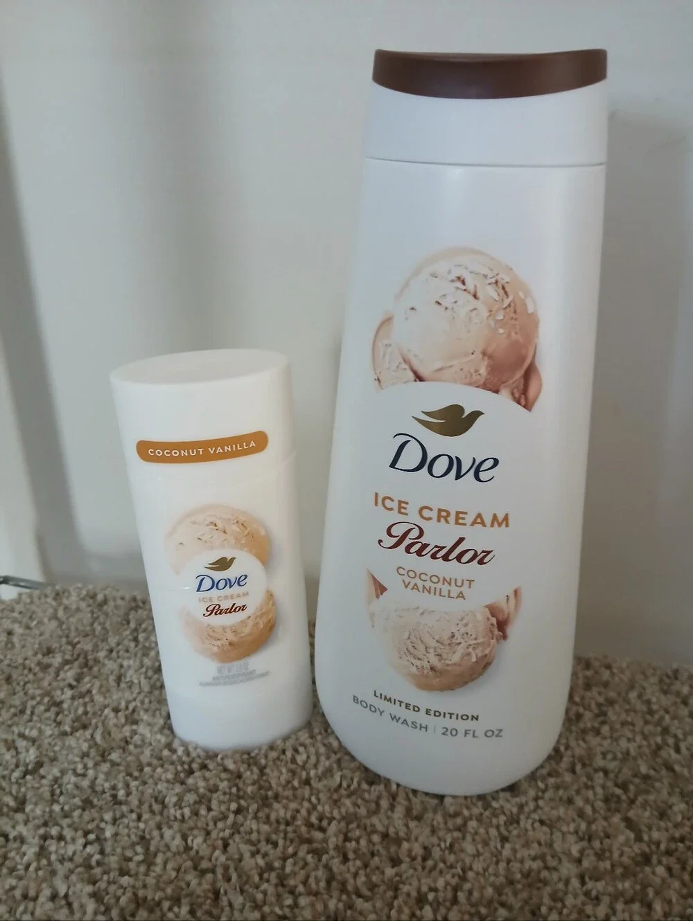 Dove Limited Edition Ice Cream Parlor Coconut Vanilla Body Wash and Deodorant